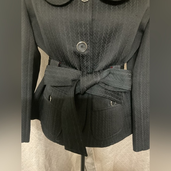 Tulle Anthropologie Small Black Jacket Womens Chic Demure Fitted Blazer Fall Red - Picture 14 of 16